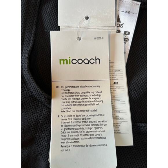 Adidas NWT Performance Running Tank Heart Monitoring Sensors Micoach Large - Picture 6 of 12